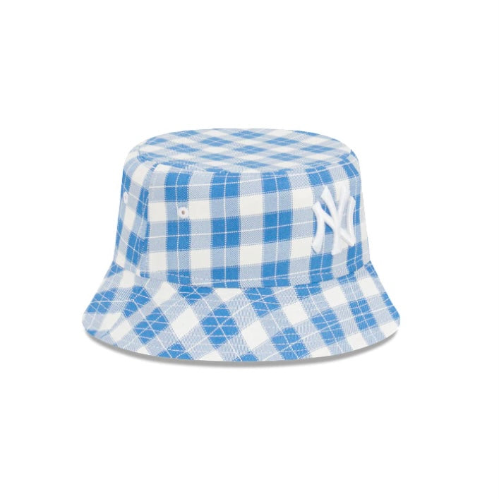 New Era New York Yankees Plaid Blue White Bucket Hat