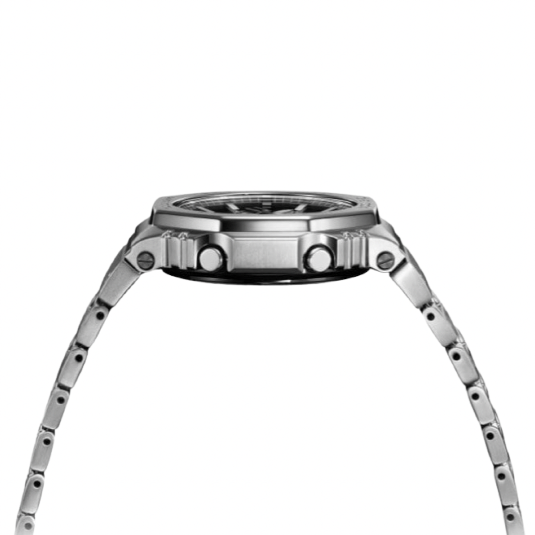 G-Shock GMB2100D-1A Duo Stainless Steel Silver Metal Bezel Black Face Watch