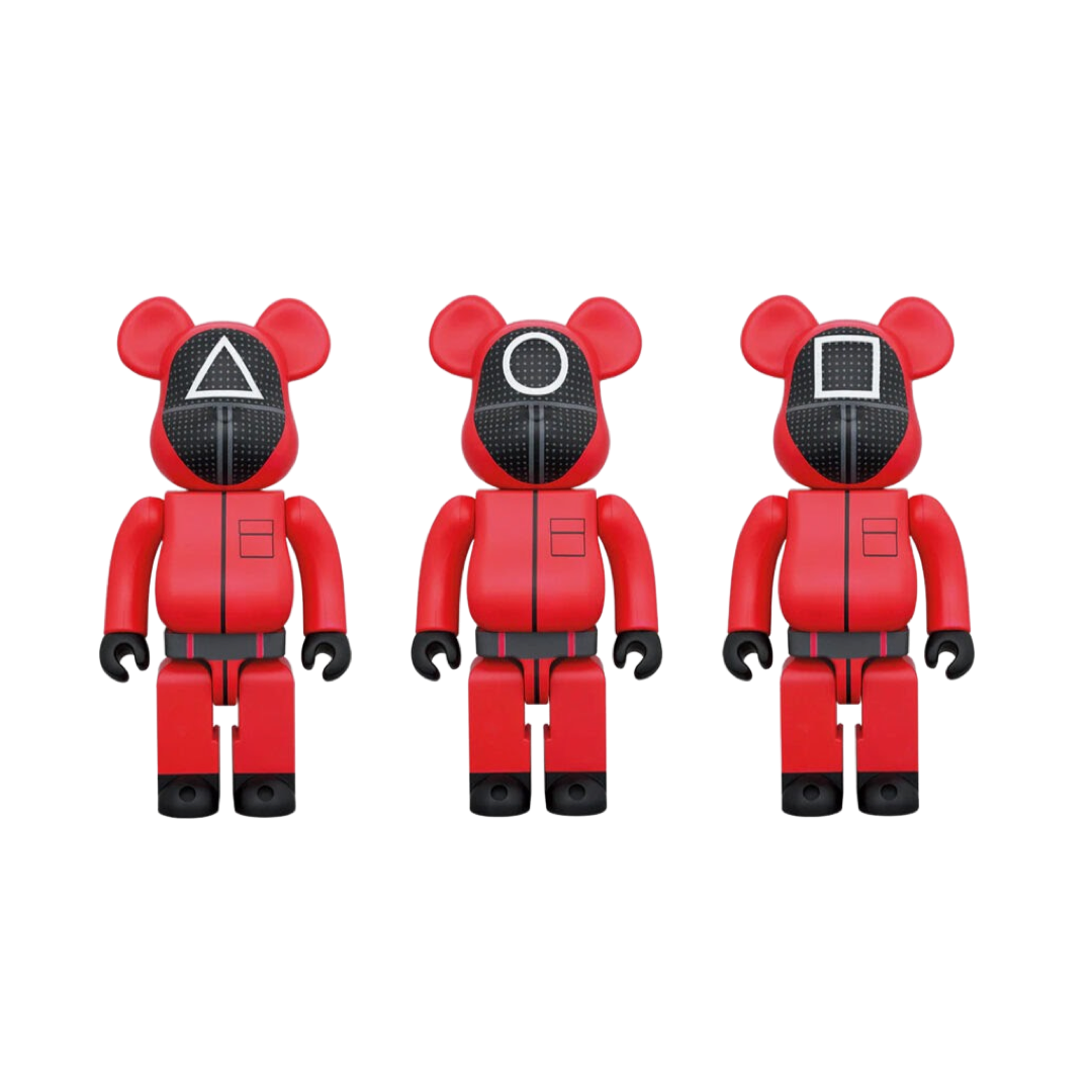 Squid Game x Bearbrick Square Cryptic Masked Guards 100% & 400% Boxset