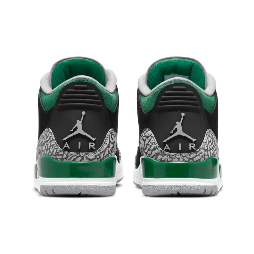 Air Jordan 3 Retro Black Pine Green Silver White