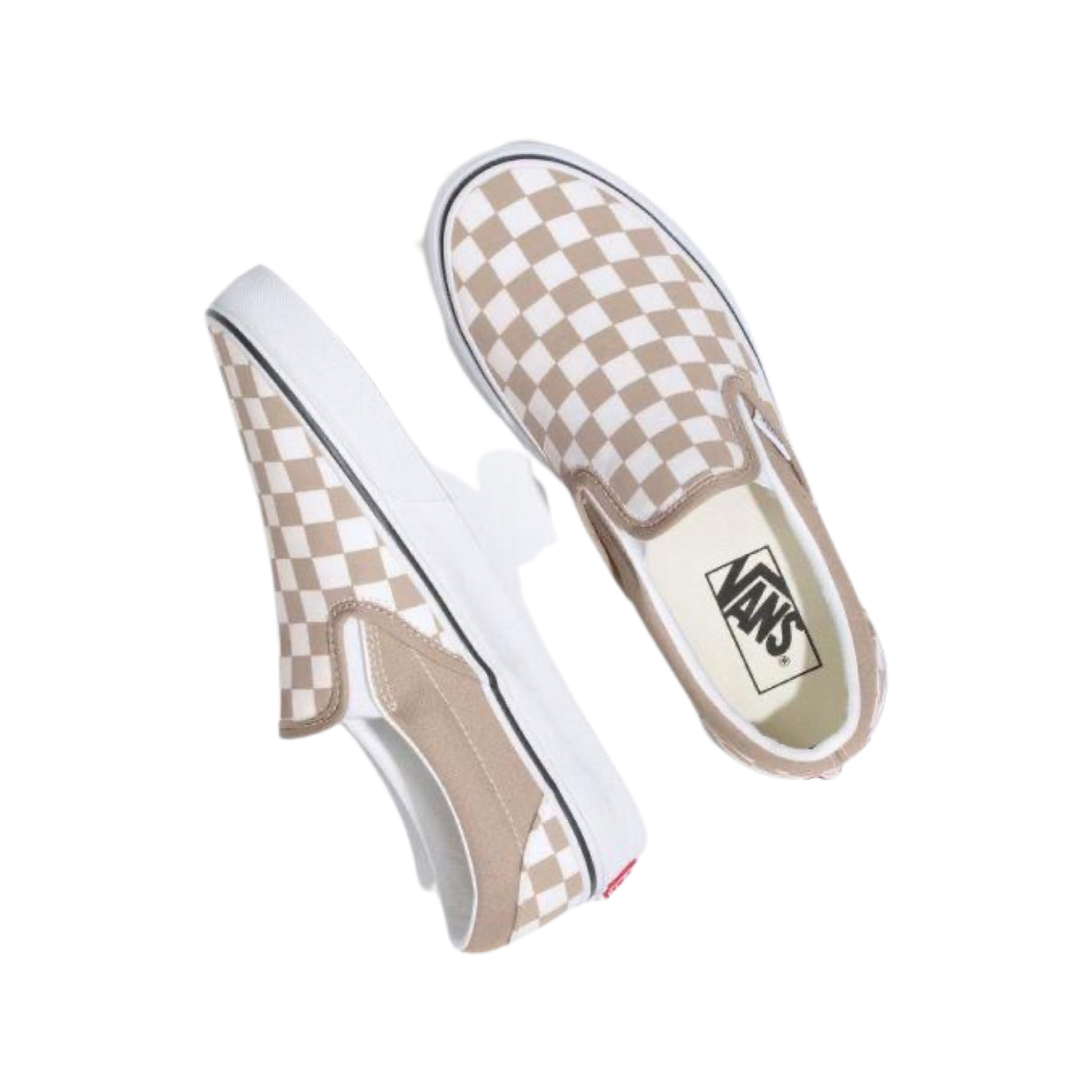 Classic Slip On Checkerboard Etherea Brown True White by Vans