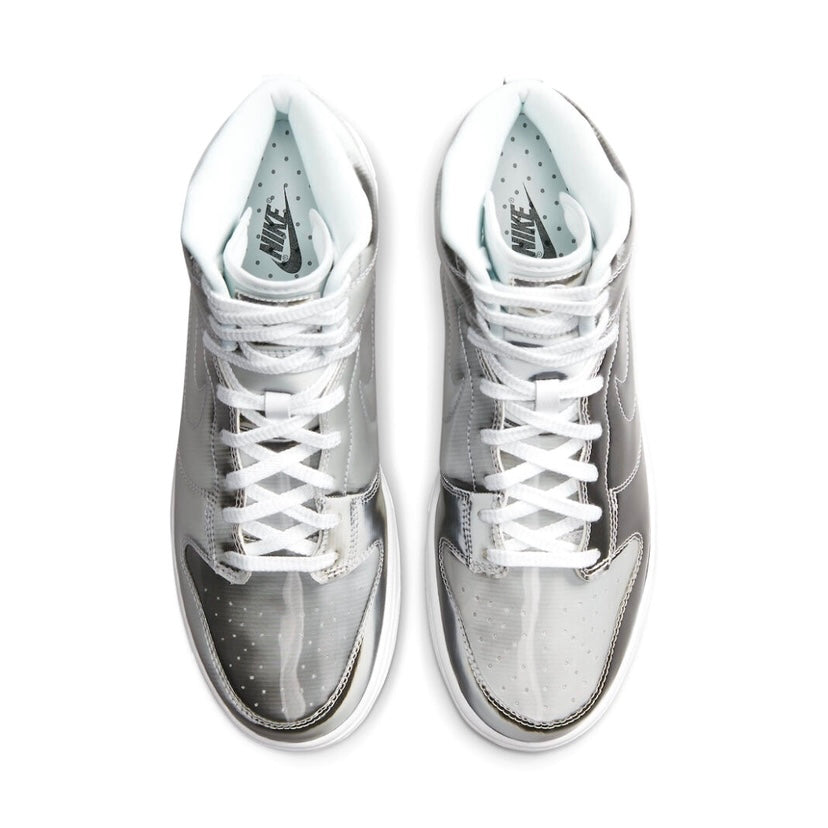 Nike Dunk High CLOT Flux  Metallic Silver White