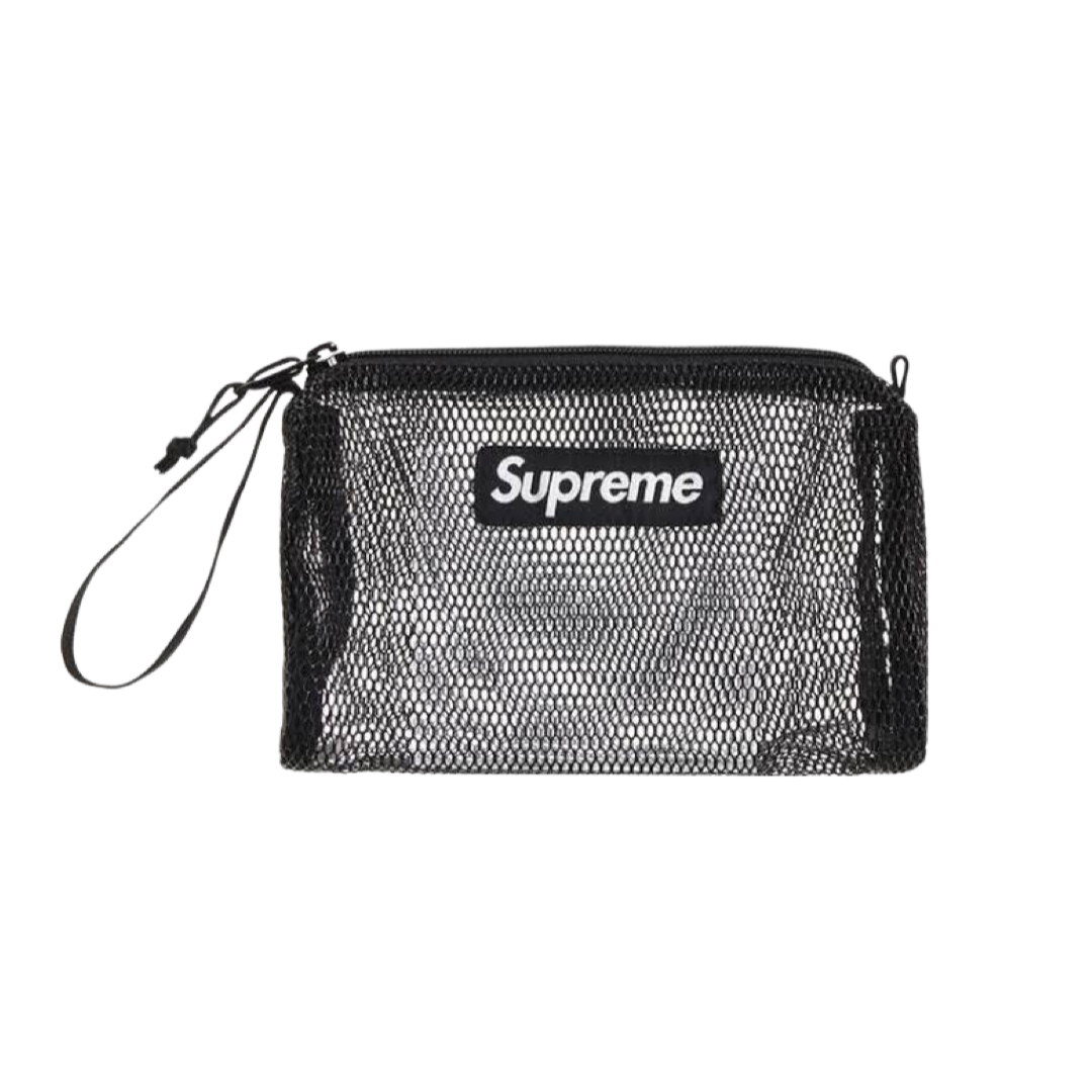 Supreme SS20 Mesh Pouch Bag Black White