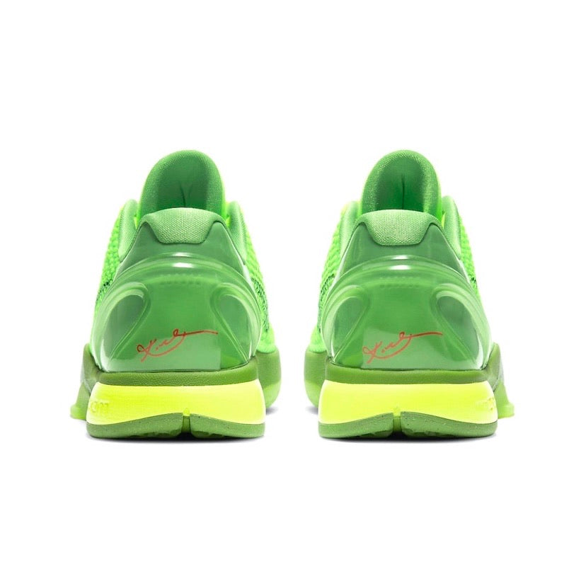 Nike Mens Zoom Kobe VI Grinch Volt/Black-Green Apple-Crimson 429659-701 
