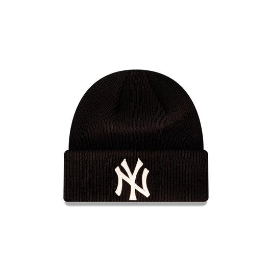New Era Knit Thin New York Yankees Black Stone Beanie