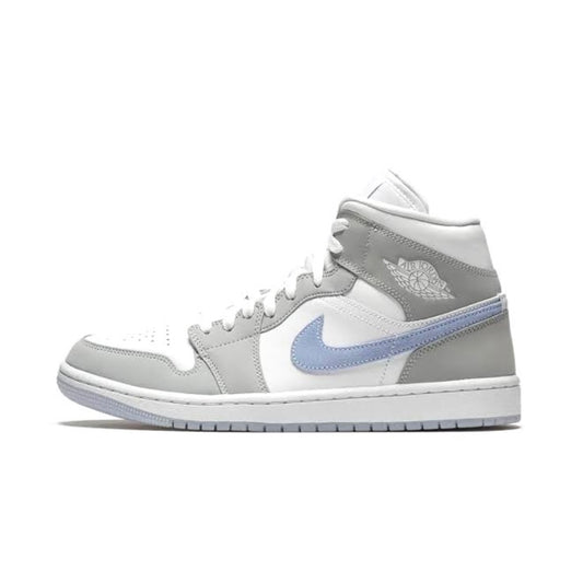 Women's Air Jordan 1 Mid White Aluminum Wolf Grey