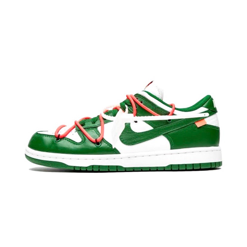 Off White x Nike Dunk Low Leather White Pine Green