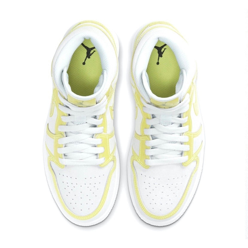 Women's Air Jordan 1 Mid Luxe Off White Optic Yellow White