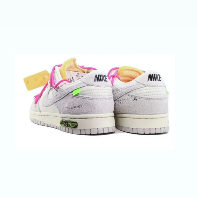 Off-White x Nike Dunk Low "Lot 17 of 50" Sail Neutral Grey Hyper Pink