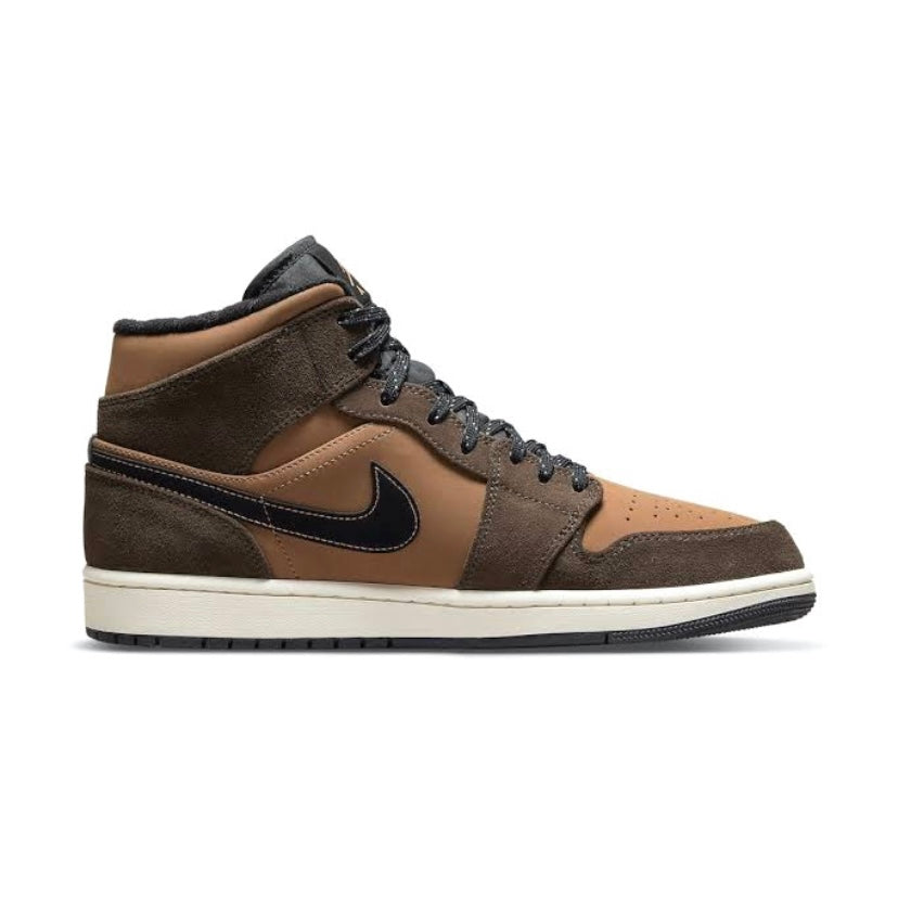 Air Jordan 1 Mid Dark Chocolate  Mocha Crimson Bliss