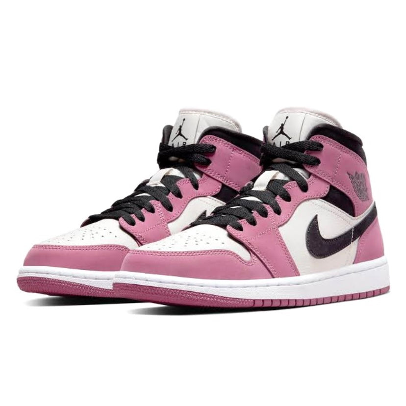 Womens Air Jordan 1 Mid Berry Pink Light Black