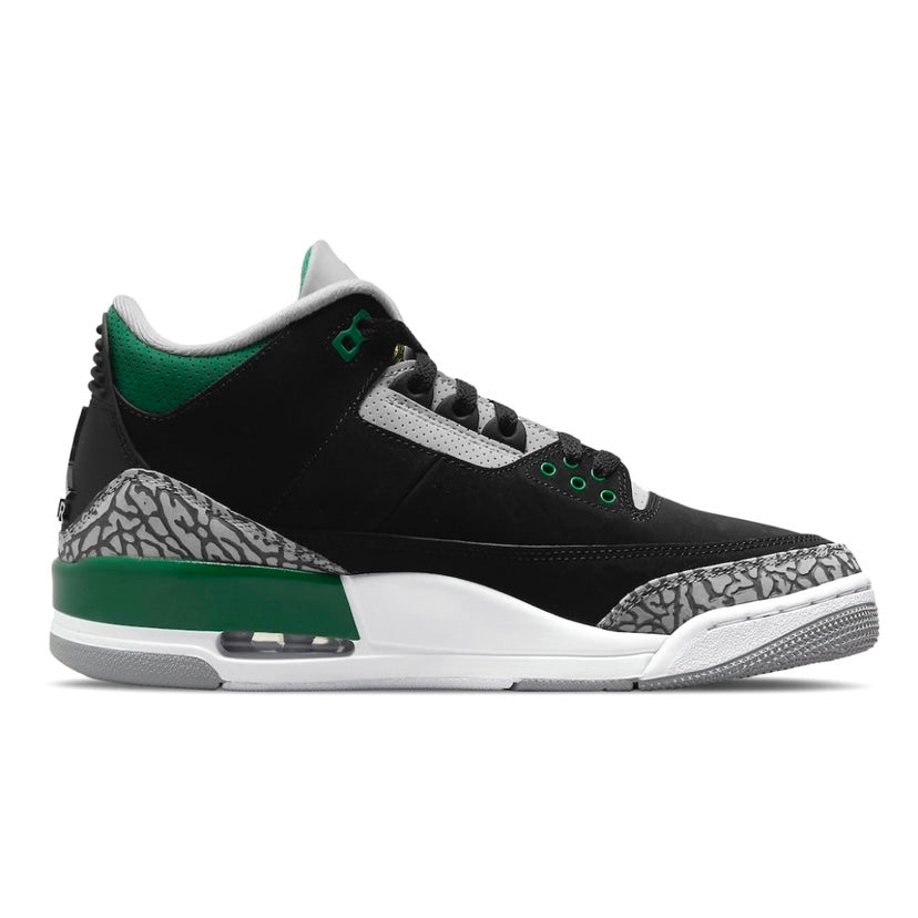 Air Jordan 3 Retro Black Pine Green Silver White
