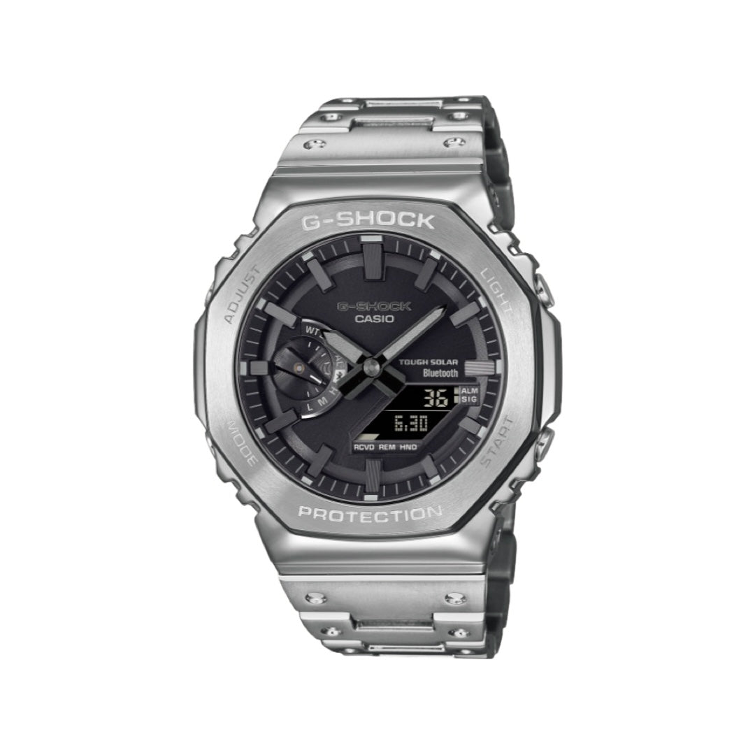 G-Shock GMB2100D-1A Duo Stainless Steel Silver Metal Bezel Black Face Watch