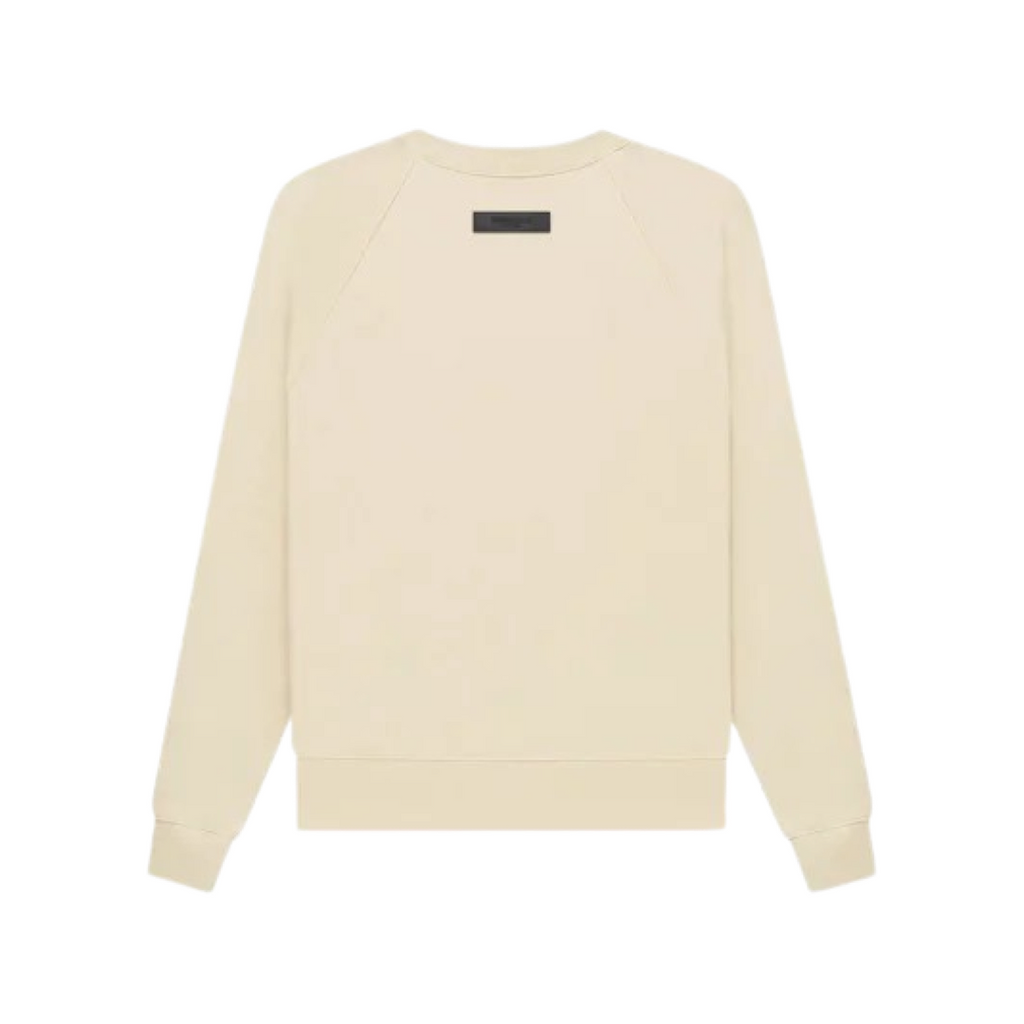 Fear of God Essentials Logo Flocked Crew Neck Sweater Eggshell