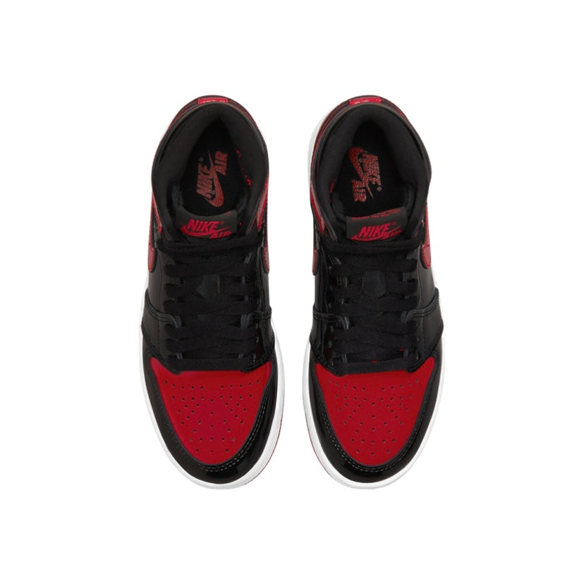 Air Jordan 1 High Retro GS Bred Patent Black Varsity Red White