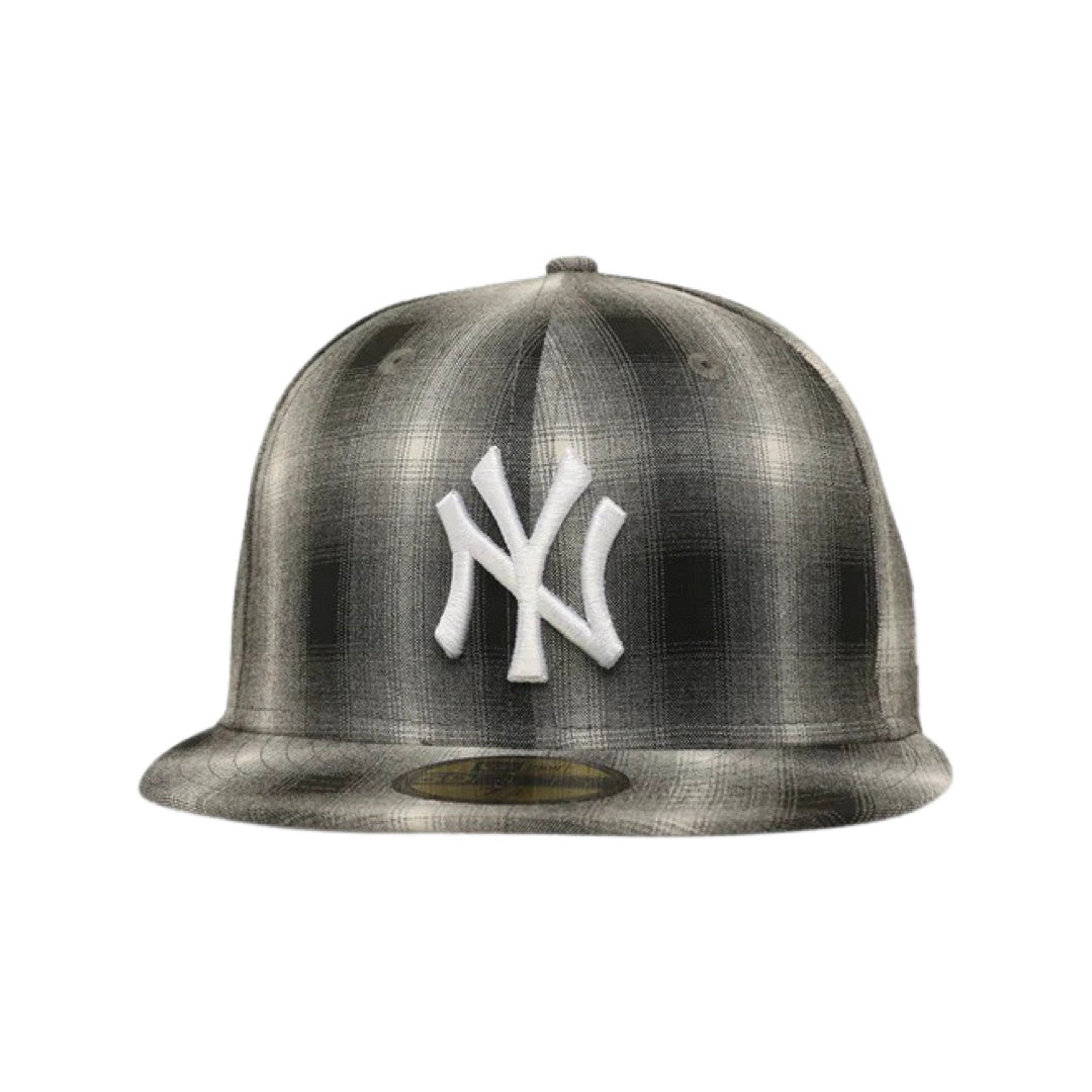 New Era 59Fifty New York Yankees Full Plaid Black White Cap