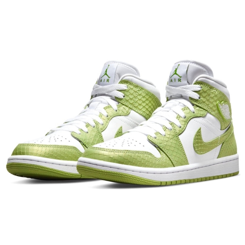 Women's Air Jordan 1 Mid White Vivid Green White