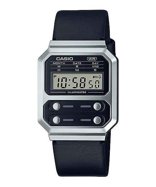Casio Digital Watch Vintage Black Cloth Band A100WEL-1A