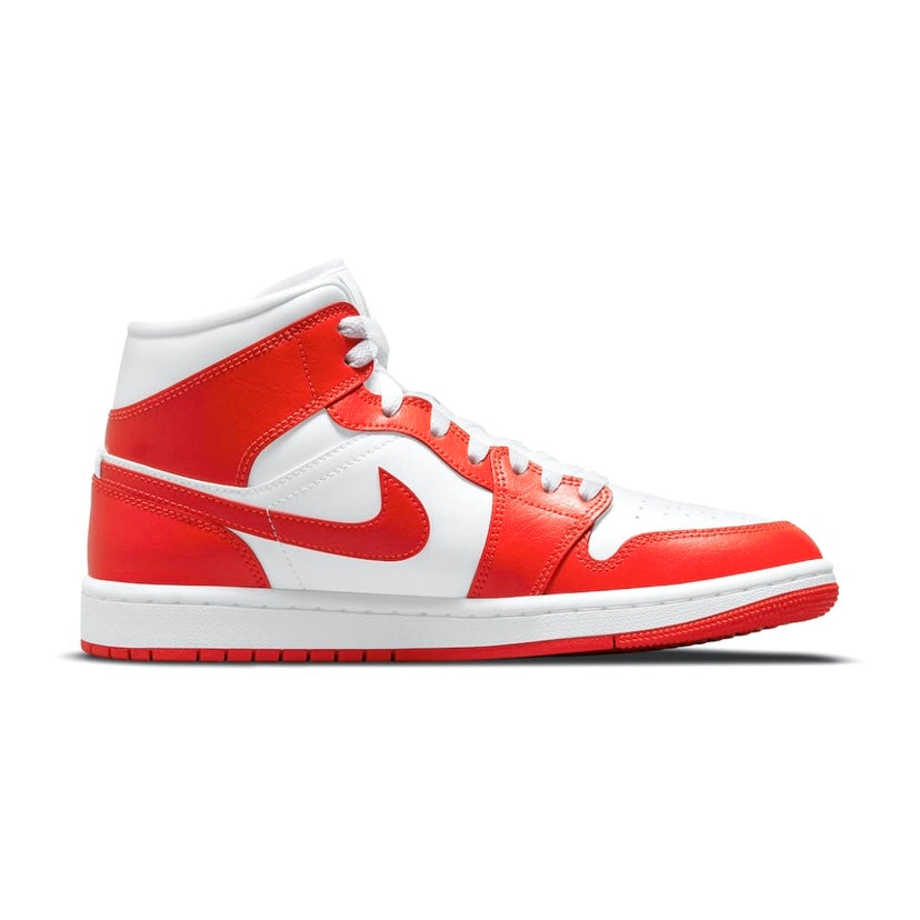 Women's Air Jordan 1 Mid White Habanero Red White