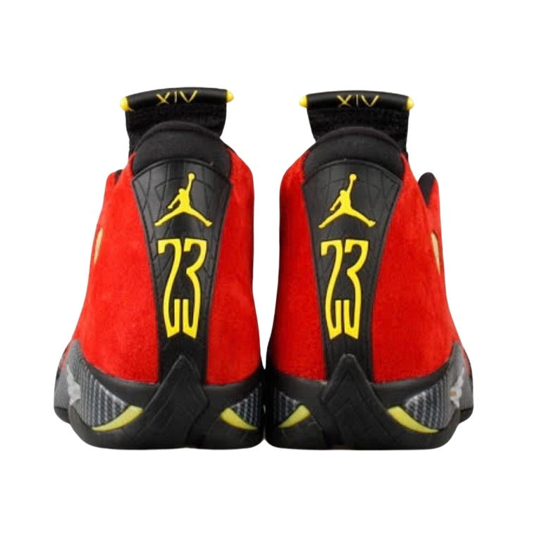 Jordan 14 yellow store black and red