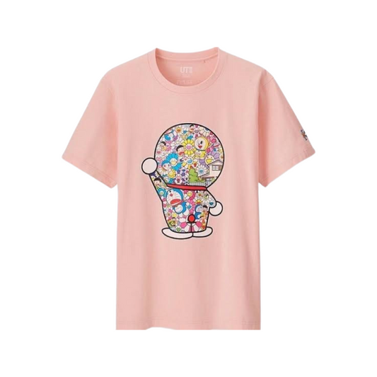Uniqlo x Takashi Murakami Flower Doraemon Kaikai Kiki Japan Pink T-shirt