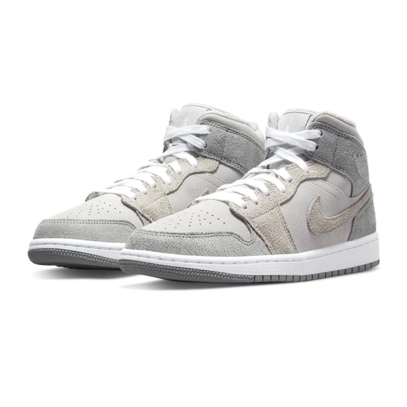 Women's Air Jordan 1 Mid Particle Grey Suede