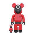 Squid Game x Bearbrick Circle Cryptic Masked Guards 100% & 400% Boxset