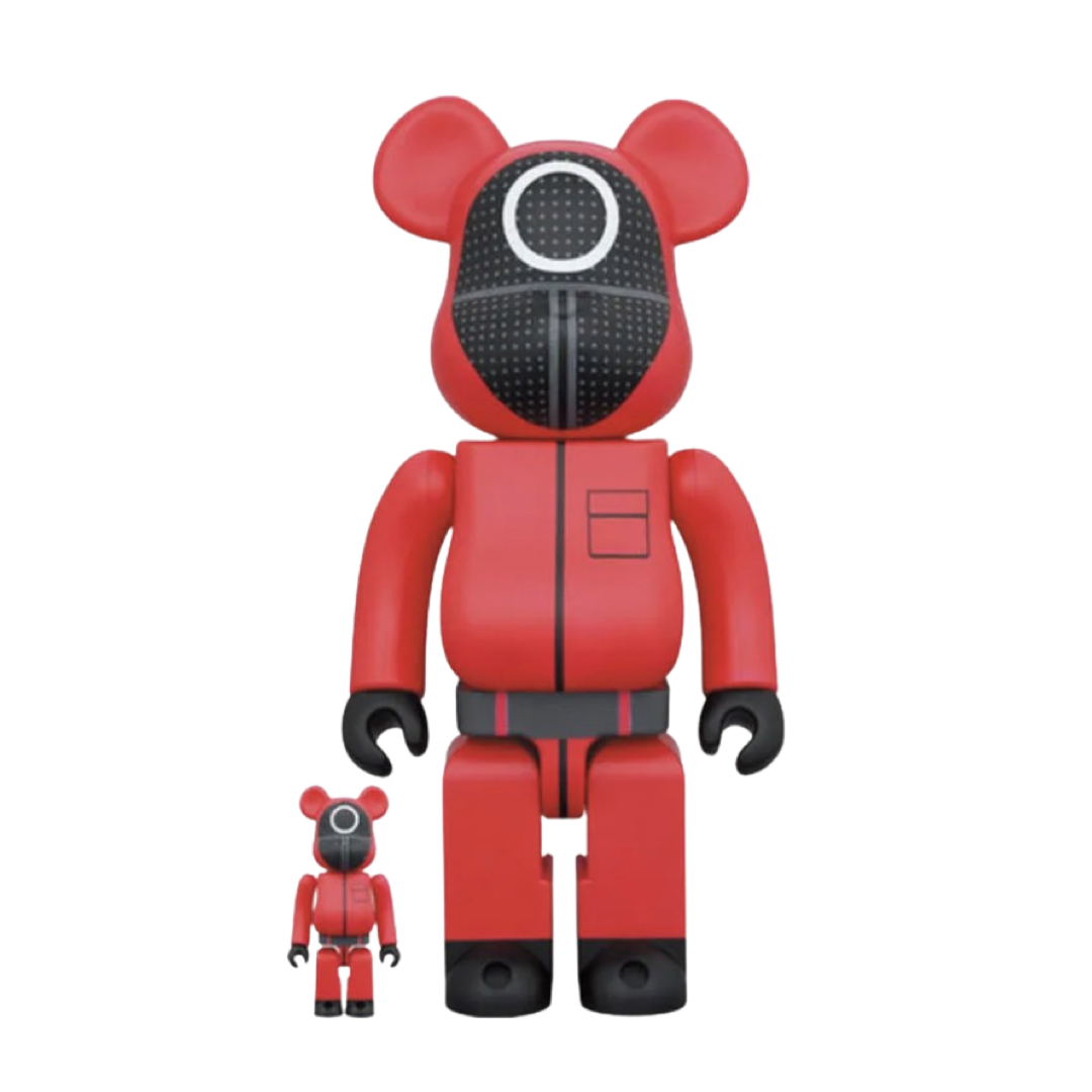 Squid Game x Bearbrick Circle Cryptic Masked Guards 100% & 400% Boxset
