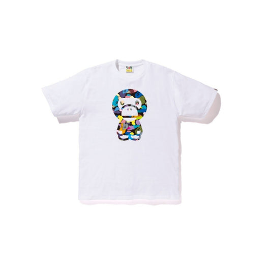A Bathing Ape Big Milo Baby T-Shirt Multi Camo White