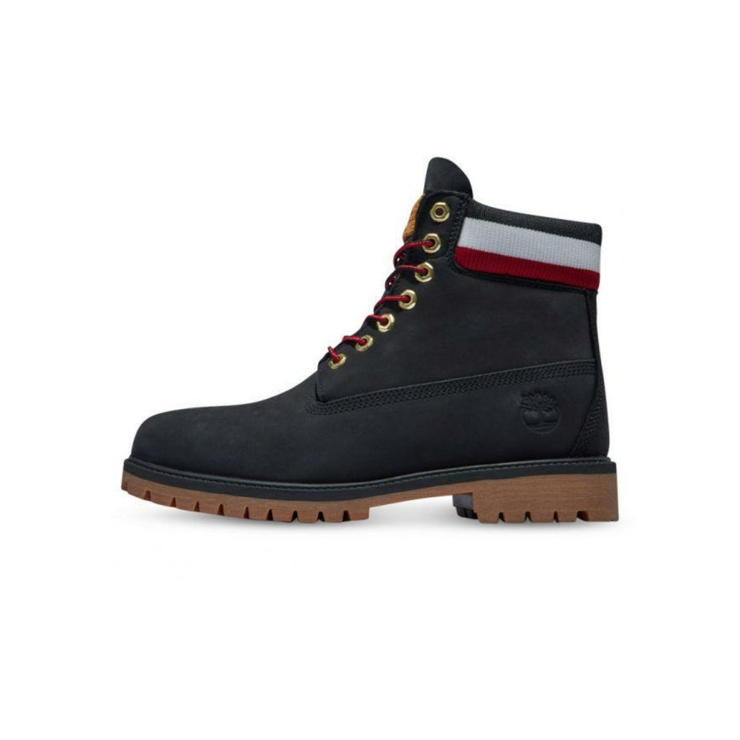Men's 6 Inch Heritage Cupsole Boots Black Nubuck Red By Timberland
