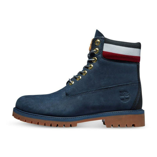 6 Inch Heritage Cupsole Boots Navy Nubuck Red By Timberland