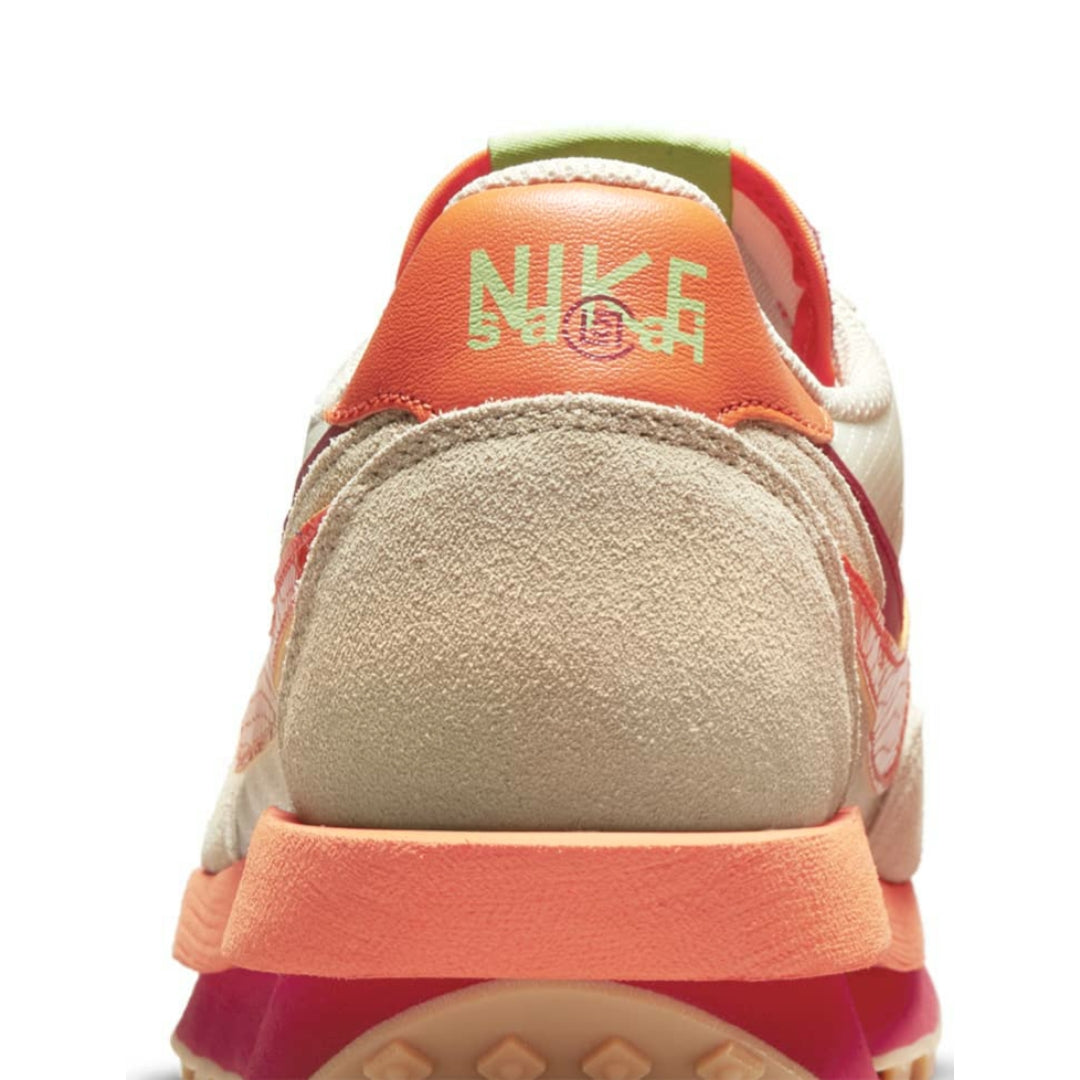 Nike x Sacai x Clot LD Waffle Kiss Of Death 1.0 Net Orange Blaze Deep Red
