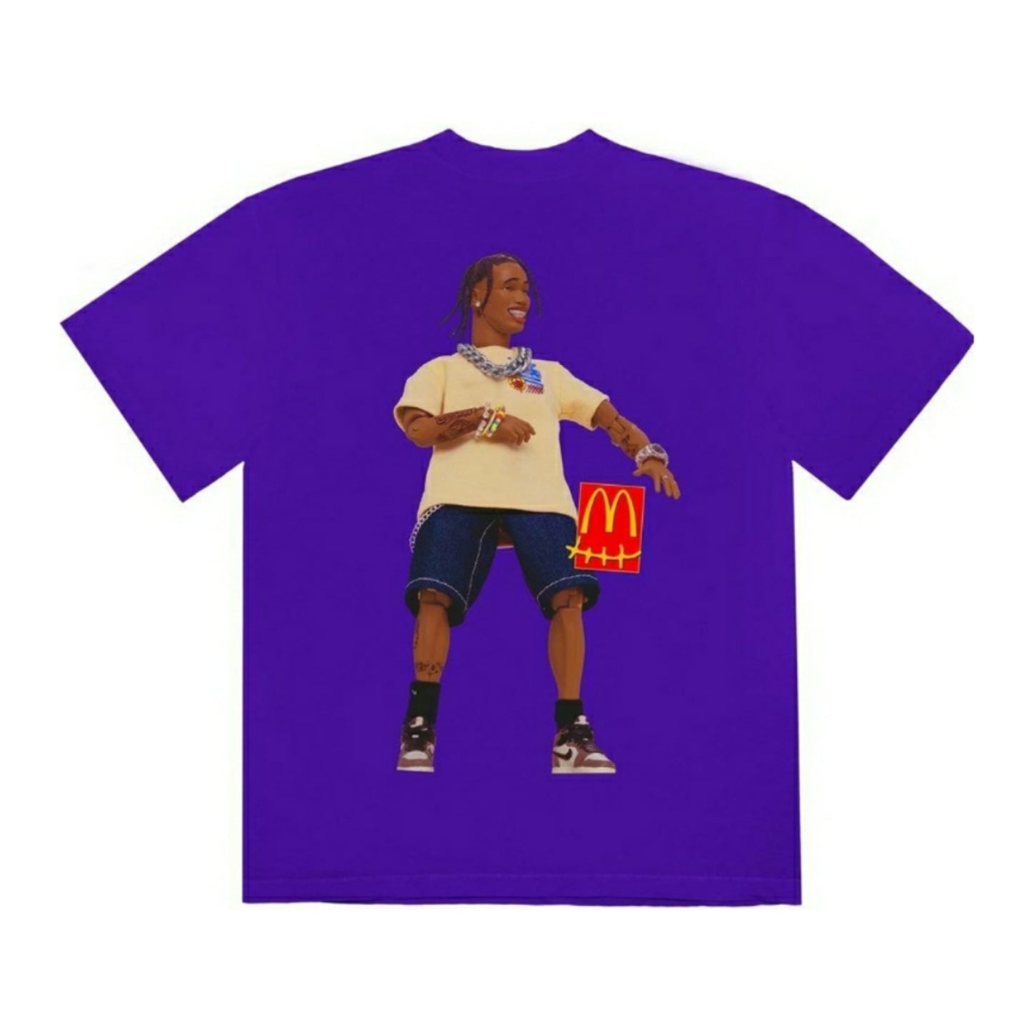 Travis Scott x McDonalds Action Figure Series II Tee Shirt Purple Multi