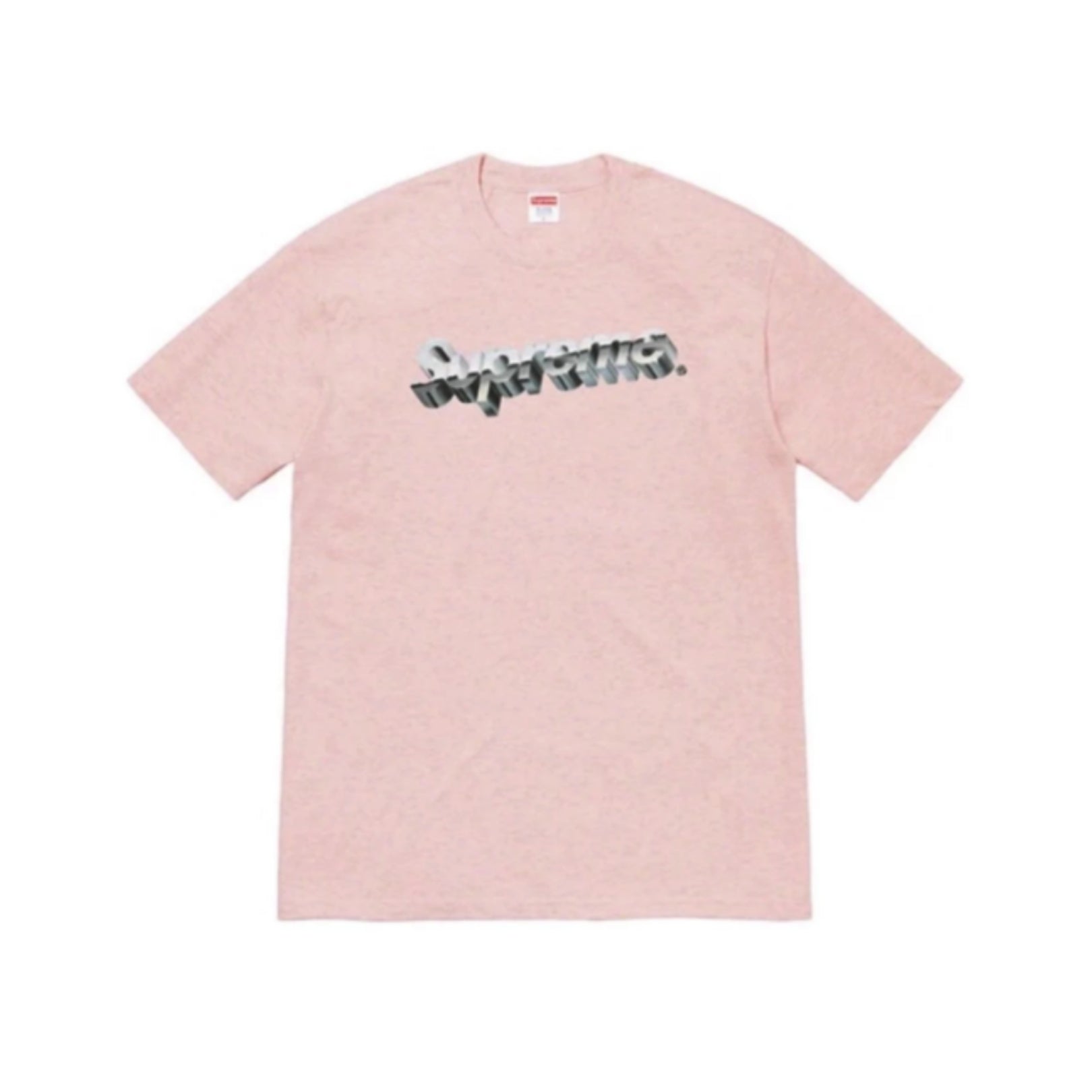 supreme chrome logo tee heather pink